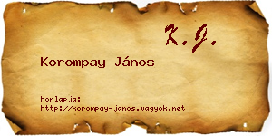 Korompay János névjegykártya